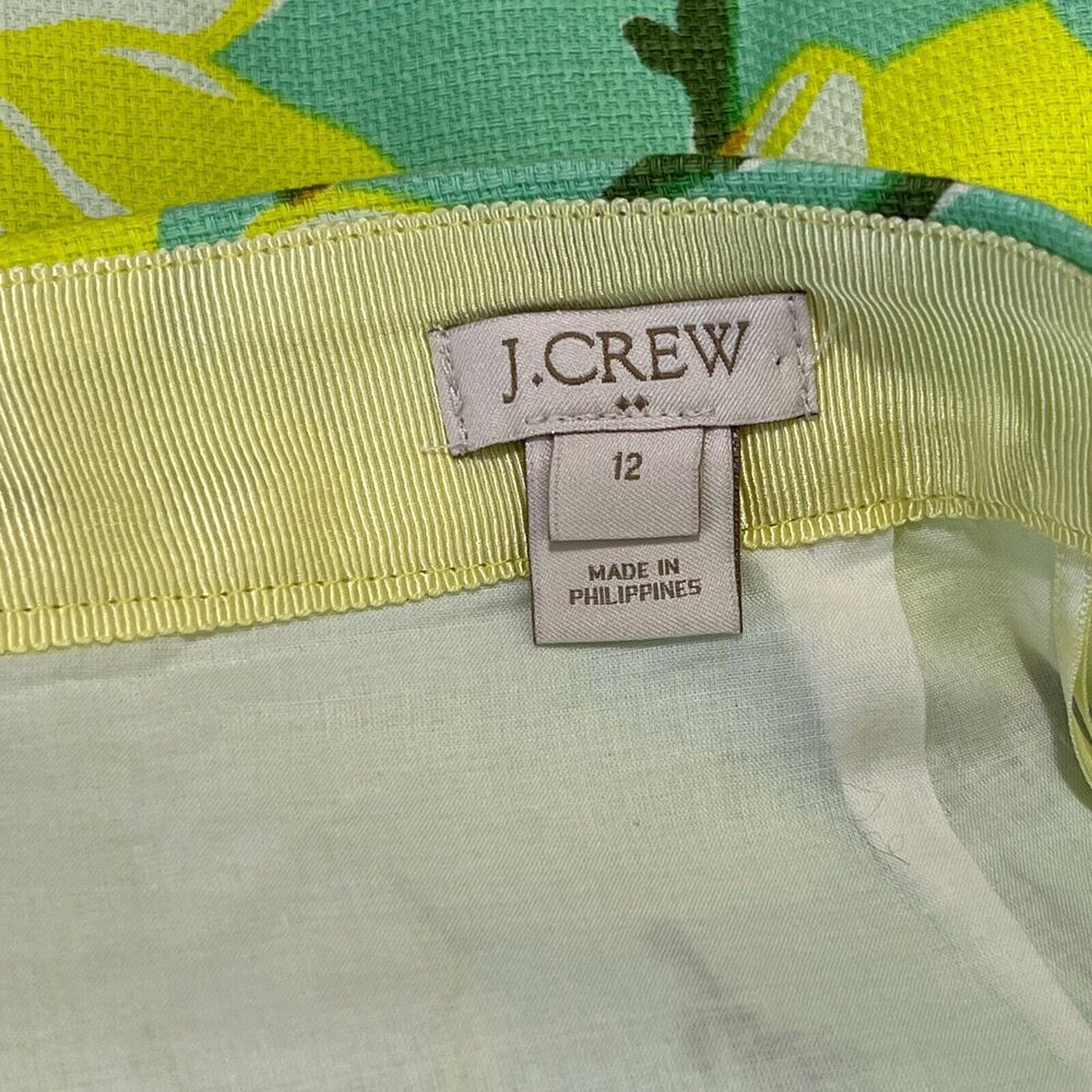 J CREW SKIRT WOMENS 12 GREEN MINI SHORT FLORAL LINED BUSINESS CASUAL WOVEN - Picture 5 of 11